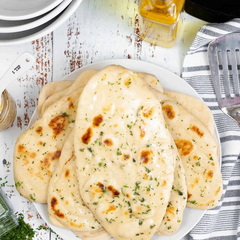Delicious Butter Naan and Indian Cuisine